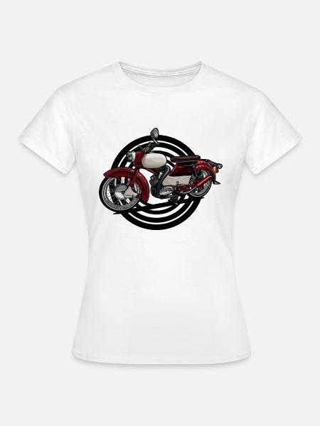 Spatz (rot) // Illustration - Frauen T-Shirt - Weiß