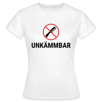unkämmbar, kamm durchgestrichen - Frauen T-Shirt - Weiß - Vorne - AI Model Female 172 dark (172cm)