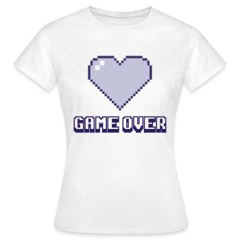 Game Over Coeur violet - T-shirt Femme - blanc - Devant - AI Model Female 172 dark (172cm)