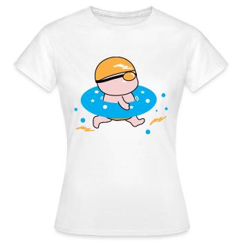 Glücklicher Junge genießt das Schwimmen - Frauen T-Shirt - Weiß - Vorne - AI Model Female 172 dark (172cm)
