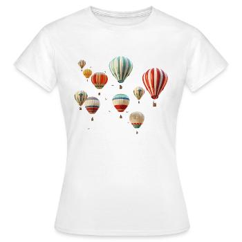 Heißluftballons schweben dort oben! - Frauen T-Shirt - Weiß - Vorne - AI Model Female 172 dark (172cm)