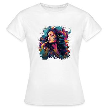 Femme avec du rouge à lèvres - T-shirt Femme - blanc - Devant - AI Model Female 172 dark (172cm)