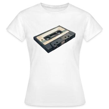 Cassette tape - An icon of music of the '90s - Women's T-Shirt - white - Front - AI Model Female 172 dark (172cm)