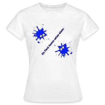 Ein Fleck kommt selten allein - Frauen T-Shirt - Weiß - Vorne - AI Model Female 172 dark (172cm)
