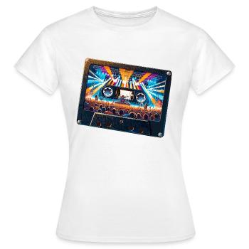 Vintage cassette with concert depiction - Women's T-Shirt - white - Front - AI Model Female 172 dark (172cm)