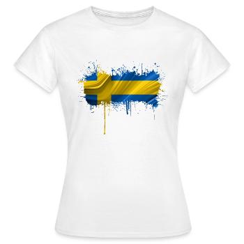 Suède Flaka Suédois suédophone Suédois Nordique suédois - T-shirt Femme - blanc - Devant - AI Model Female 172 dark (172cm)