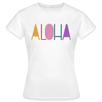 Aloha - Frauen T-Shirt - Weiß - Vorne - AI Model Female 172 dark (172cm)