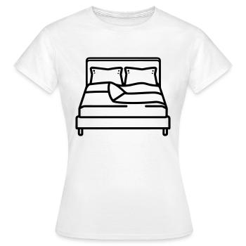 Bett - Frauen T-Shirt - Weiß - Vorne - AI Model Female 172 dark (172cm)