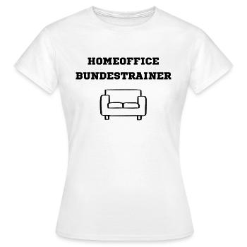 Homeoffice Bundestrainer schwarz - Frauen T-Shirt - Weiß - Vorne - AI Model Female 172 dark (172cm)