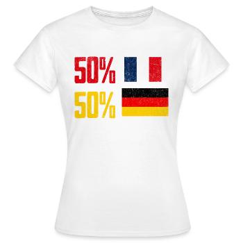 Moitié Français Moitié Allemand - T-shirt Femme - blanc - Devant - AI Model Female 172 dark (172cm)