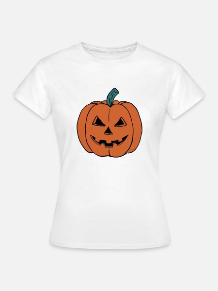 Finsteres Kürbisgesicht - Frauen T-Shirt - Weiß