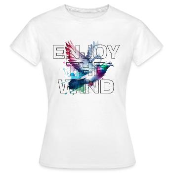 Enjoy The Wind, Dove in the wind - Frauen T-Shirt - Weiß - Vorne - AI Model Female 172 dark (172cm)