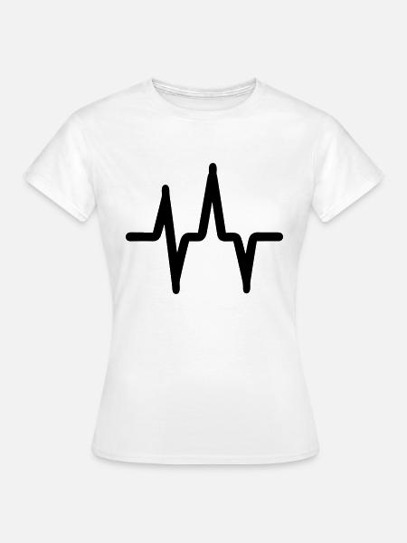 Herzschlag - Frauen T-Shirt - Weiß