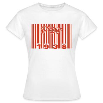 Vintage 1938 Born In 1938 87 Years Bar Code Anniversai - Women's T-Shirt - white - Front - AI Model Female 172 dark (172cm)