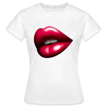 Pretty Red Mouth - Red Lip - T-shirt Femme - blanc - Devant - AI Model Female 172 dark (172cm)