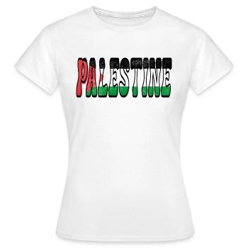 Palestine – Couleurs du drapeau de la Palestine libre - T-shirt Femme - blanc - Devant - AI Model Female 172 dark (172cm)