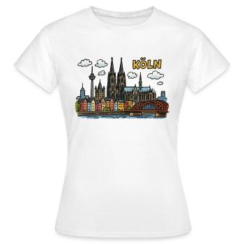 koeln skyline - Frauen T-Shirt - Weiß - Vorne - AI Model Female 172 dark (172cm)