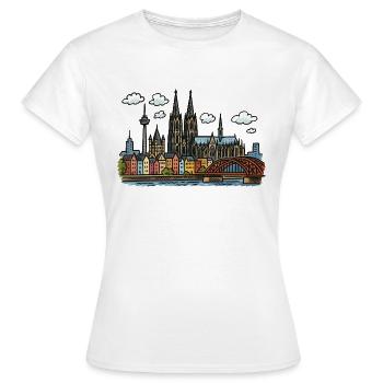 koeln skyline - Frauen T-Shirt - Weiß - Vorne - AI Model Female 172 dark (172cm)