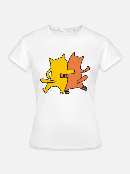 katzenfreunde gelb orangen - Frauen T-Shirt - Weiß