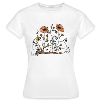 Blumen - Frauen T-Shirt - Weiß - Vorne - AI Model Female 172 dark (172cm)