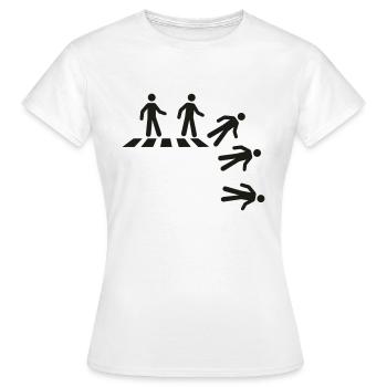 Strichmännchen am Zebrastreifen - Frauen T-Shirt - Weiß - Vorne - AI Model Female 172 dark (172cm)