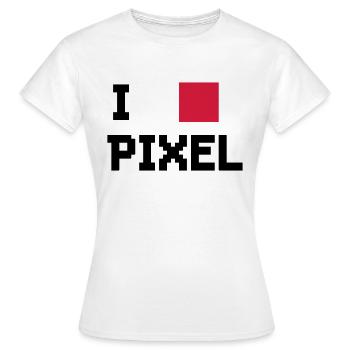 J'AIME PIXELS - T-shirt Femme - blanc - Devant - AI Model Female 172 dark (172cm)
