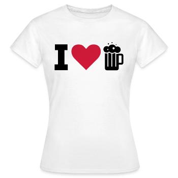 ICH LIEBE BIER / I LOVE BEER - Frauen T-Shirt - Weiß - Vorne - AI Model Female 172 dark (172cm)