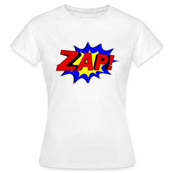Slogan ZAP! - Frauen T-Shirt - Weiß - Vorne - AI Model Female 172 dark (172cm)