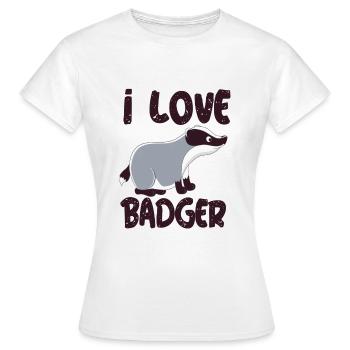 j'aime le blaireau j'aime le blaireau blaireau blaireau forêt - T-shirt Femme - blanc - Devant - AI Model Female 172 dark (172cm)