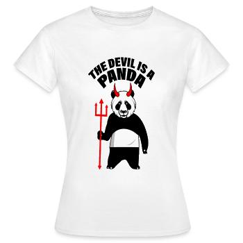 diable satan m'aime panda diable l'enfer aime - T-shirt Femme - blanc - Devant - AI Model Female 172 dark (172cm)
