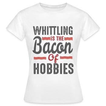 whittling schnitzen bacon schnitzer baum holz - Frauen T-Shirt - Weiß - Vorne - AI Model Female 172 dark (172cm)