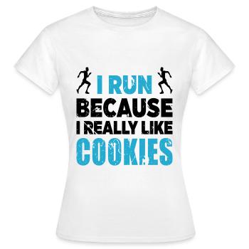 Je cours parce que j'aime les cookies parce que - T-shirt Femme - blanc - Devant - AI Model Female 172 dark (172cm)