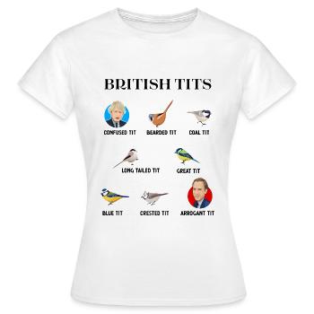 Matt Hancock Boris Johnson Bird Cadeau Drôle seins - T-shirt Femme - blanc - Devant - AI Model Female 172 dark (172cm)