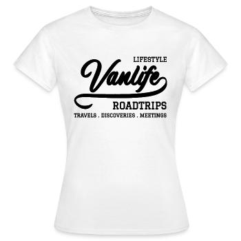 Lifestyle Van Life reist Entdeckungen Meetings - Frauen T-Shirt - Weiß - Vorne - AI Model Female 172 dark (172cm)