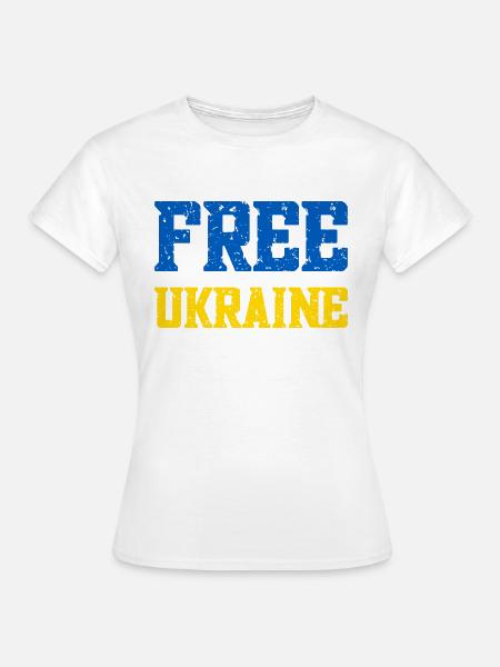 Free Ukraine - Frauen T-Shirt - Weiß