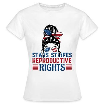 Stars Stripes Reproduktive Rechte 4. Juli Mama - Frauen T-Shirt - Weiß - Vorne - AI Model Female 172 dark (172cm)