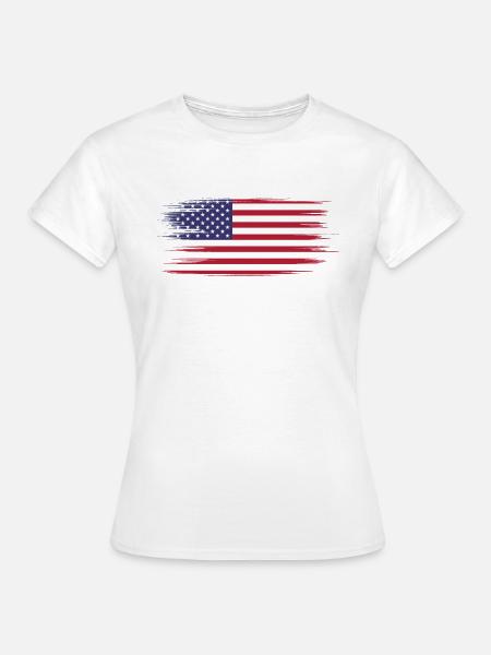 IMT - Amerikanische Flagge - Frauen T-Shirt - Weiß
