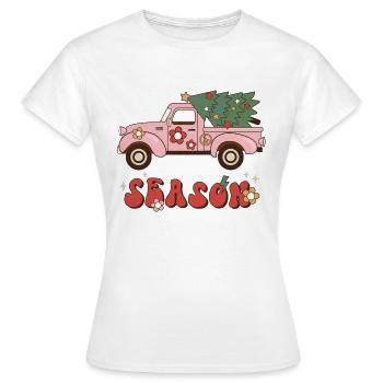 Saison Saison Noël Rétro Chanson de Noël - T-shirt Femme - blanc - Devant - AI Model Female 172 dark (172cm)