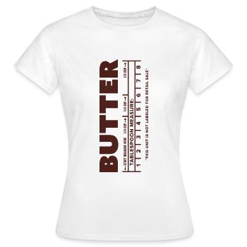 Lustiges Halloween Kostüm Butter Stick Geschenk - Frauen T-Shirt - Weiß - Vorne - AI Model Female 172 dark (172cm)