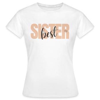 Beste Schwester Best Sister mit Herz Geschenkidee - Frauen T-Shirt - Weiß - Vorne - AI Model Female 172 dark (172cm)