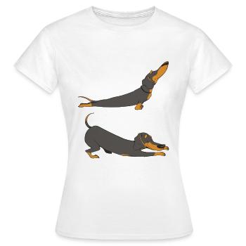Dackel strecken - Frauen T-Shirt - Weiß - Vorne - AI Model Female 172 dark (172cm)