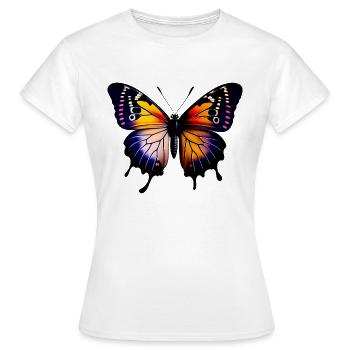 Mehrfarbiger Schmetterling - Frauen T-Shirt - Weiß - Vorne - AI Model Female 172 dark (172cm)
