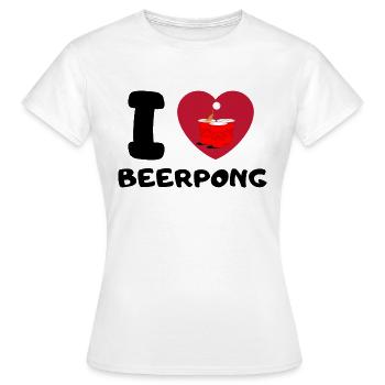 I Heart Beerpong - T-shirt Femme - blanc - Devant - AI Model Female 172 dark (172cm)