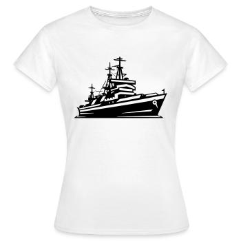 Bateau de combat - T-shirt Femme - blanc - Devant - AI Model Female 172 dark (172cm)
