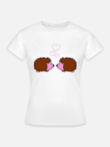 igel verliebt - Frauen T-Shirt - Weiß