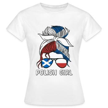 Half Scottish Half Polish Girl Poland Scotland - Women's T-Shirt - white - Front - AI Model Female 172 dark (172cm)