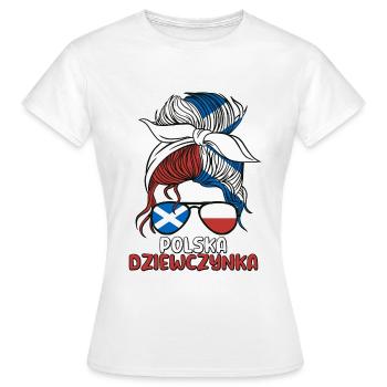Scotland Scottish Half Polish Girl Poland Polska - Women's T-Shirt - white - Front - AI Model Female 172 dark (172cm)