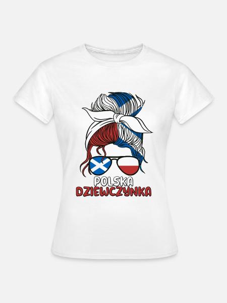 Scotland Scottish Half Polish Girl Poland Polska - Women's T-Shirt - white