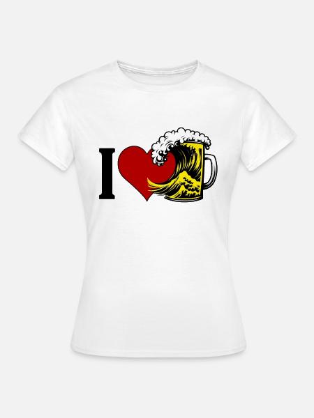 I Love Beer - Frauen T-Shirt - Weiß