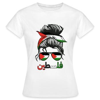 Palestine Drapeau Palestinien Filles Fille Palestinienne - T-shirt Femme - blanc - Devant - AI Model Female 172 dark (172cm)